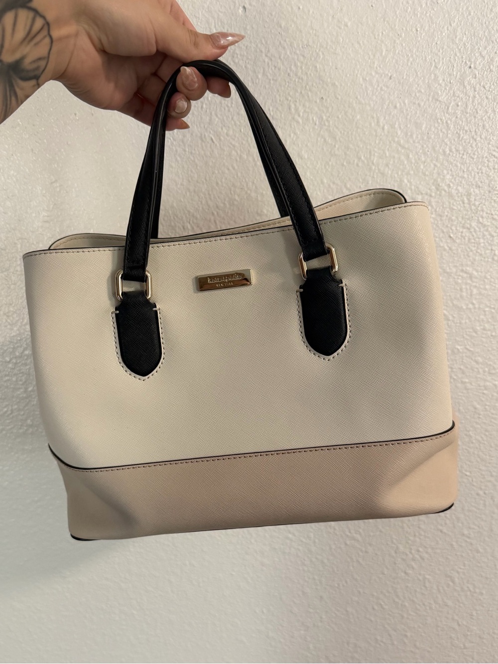 kate spade Cream and Black Two-Tone Satchel
